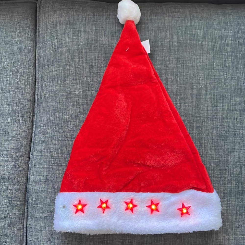 Santa blinking light hat